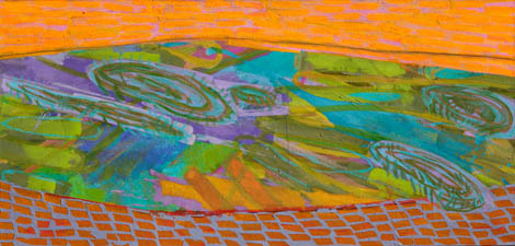 Fish eye, mixed media on canvas, 90x200 cm, 2010.